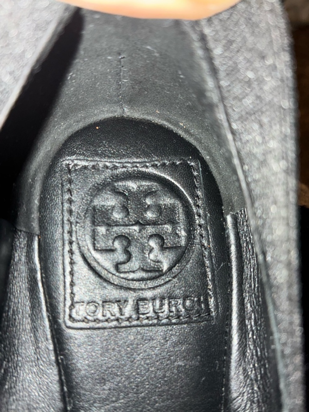 Tory Burch ballet flats 9M black enamel circular logo flat - Picture 2 of 5